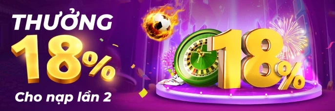 ONE88 Nạp lần 2 tại ONE88, nhận thưởng hấp dẫn 1.8 triệu VND.